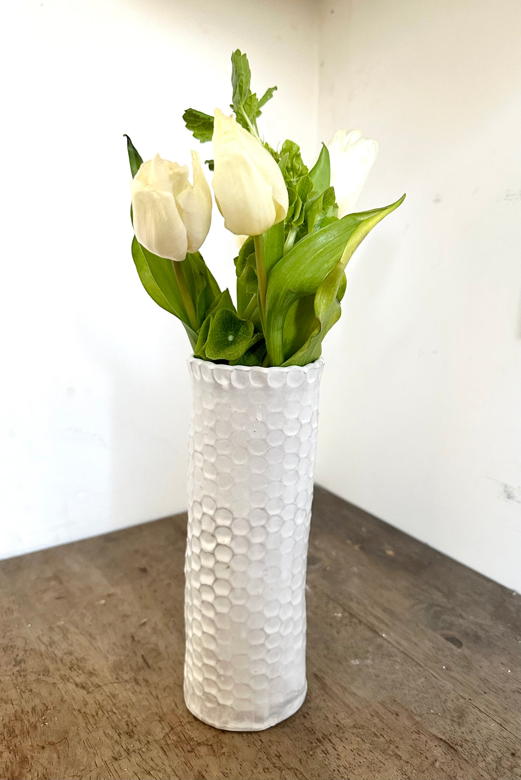 Simply White Honeycomb Vase